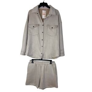 KIRUNDO Women's Suede Tracksuit - Tan, Size M - New!